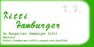 kitti hamburger business card